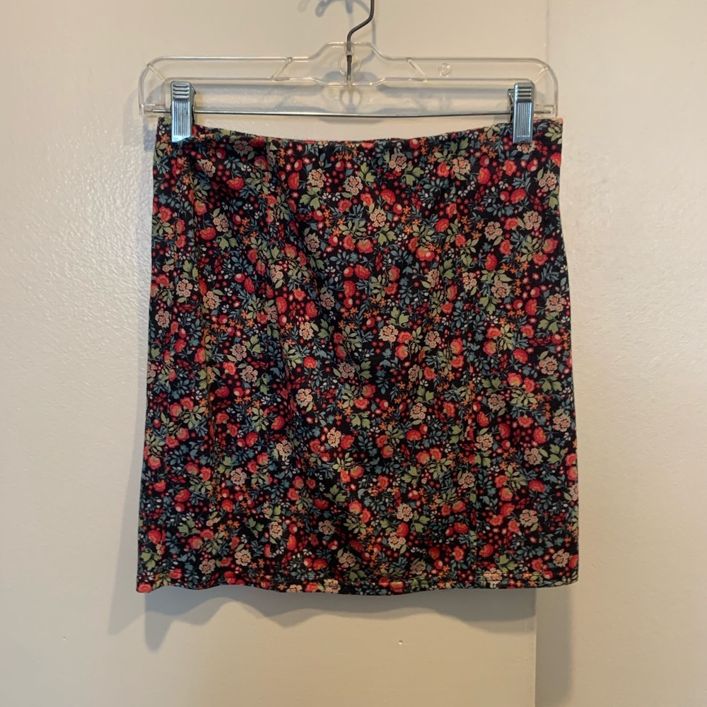Multicolor cotton stretch skirt